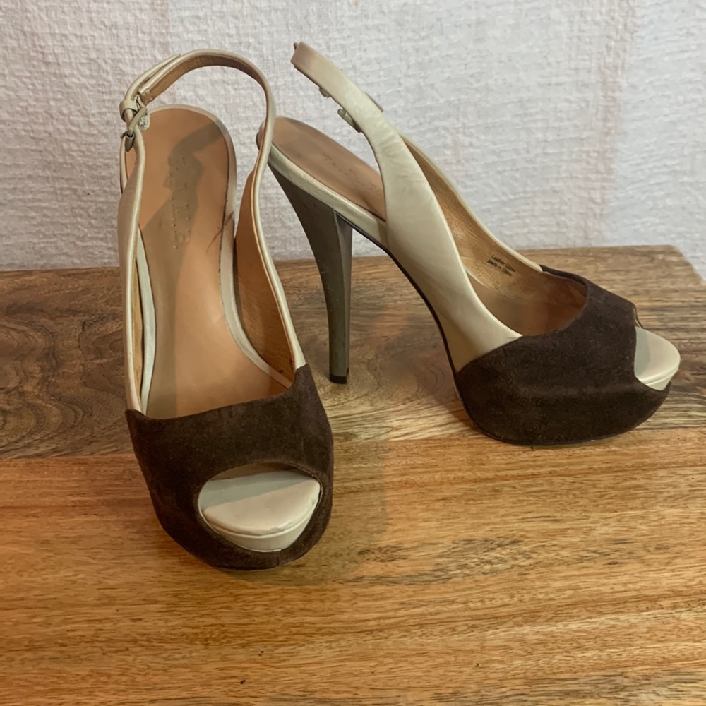 LAMB Brown and cream platform sandals